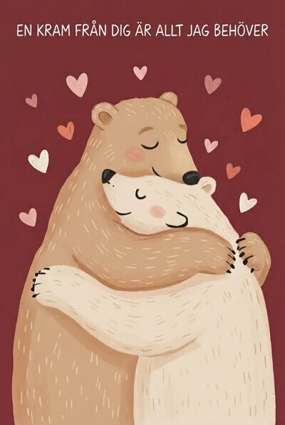 Björnar som kramar om varandra och visar kärlek