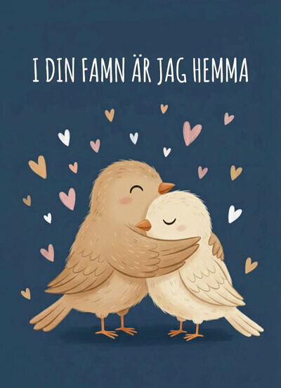 Illustration av två fåglar som kram vanandra